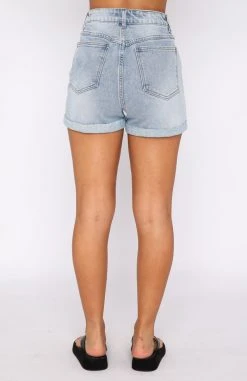 White Fox Boutique AU Clothing Time With Me Denim Shorts Light Blue 11 White Fox Boutique AU Clothing Time With Me Denim Shorts Light Blue