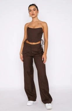 White Fox Boutique AU Main Prize Bustier Chocolate Clothing