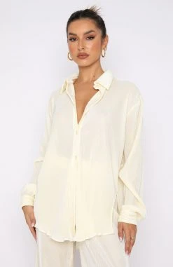 White Fox Boutique AU Destined For You Long Sleeve Shirt Cream