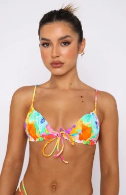 White Fox Boutique AU Swimwear Keep Glowing Bikini Top Floral Pop