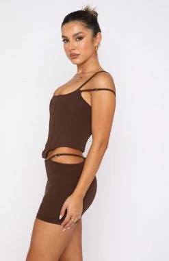 White Fox Boutique AU Breathless Ribbed Bustier Chocolate Clothing 9 White Fox Boutique AU Breathless Ribbed Bustier Chocolate Clothing