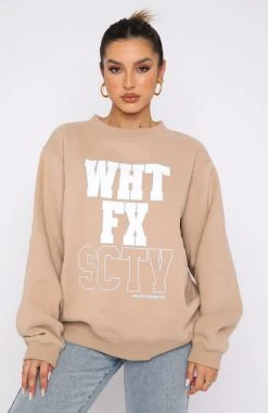 White Fox Boutique AU Strong Style Sweater Sand