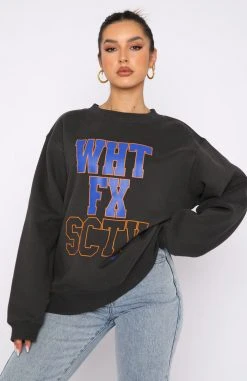 White Fox Boutique AU Strong Style Sweater Charcoal Clothing