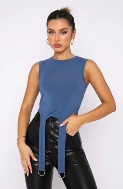 White Fox Boutique AU Watching Out For You Crop Allure Blue