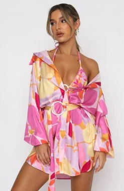 White Fox Boutique AU Clothing Island Dream Shirt Dress Retro Floral