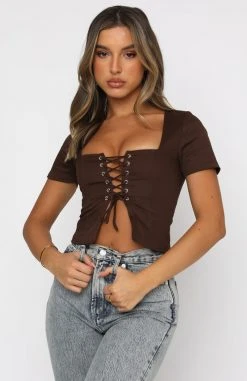 White Fox Boutique AU Was Always You Top Chocolate