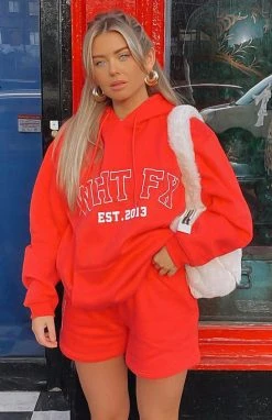 White Fox Boutique AU Clothing Play The Game Oversized Hoodie Red