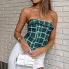 White Fox Boutique AU Soft Spot Bustier Green Plaid Clothing 1 White Fox Boutique AU Soft Spot Bustier Green Plaid Clothing