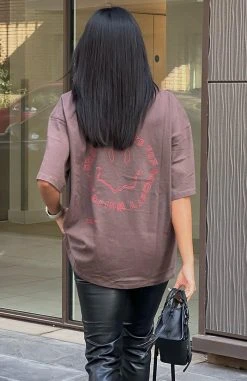 White Fox Boutique AU Smile Season Tee Chocolate Clothing