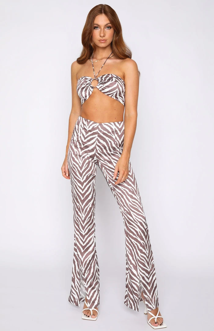 White Fox Boutique AU True Facts Crop Chocolate Zebra Print Clothing 7 White Fox Boutique AU True Facts Crop Chocolate Zebra Print Clothing