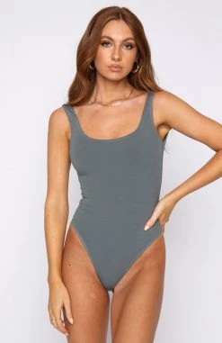 White Fox Boutique AU Always On My Mind Bodysuit Petrol