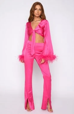 White Fox Boutique AU Don't Get It Twisted Pants Hot Pink Clothing