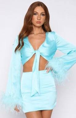 White Fox Boutique AU Style Sensation Crop Aqua