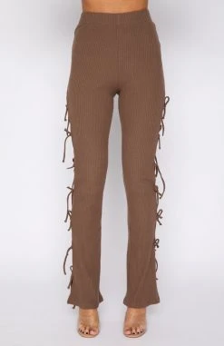 White Fox Boutique AU Side Profile Pants Mocha