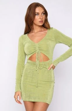 White Fox Boutique AU Clothing Come See Me Mini Dress Green