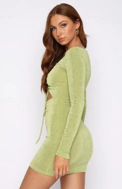 White Fox Boutique AU Clothing Come See Me Mini Dress Green