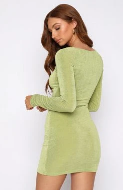 White Fox Boutique AU Clothing Come See Me Mini Dress Green