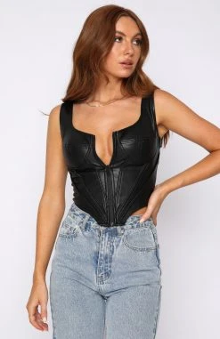 White Fox Boutique AU City Look Bustier Black