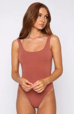 White Fox Boutique AU Clothing Always On My Mind Bodysuit Umber