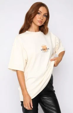 White Fox Boutique AU Clothing Bring Good Vibes Oversized Tee Butter