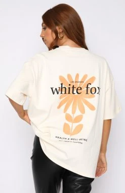 White Fox Boutique AU Clothing Bring Good Vibes Oversized Tee Butter