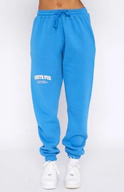 White Fox Boutique AU Varsity Vibe Sweatpants Azure Blue