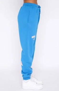 White Fox Boutique AU Varsity Vibe Sweatpants Azure Blue