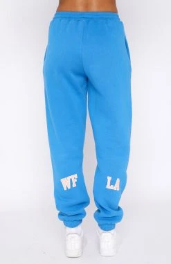 White Fox Boutique AU Varsity Vibe Sweatpants Azure Blue