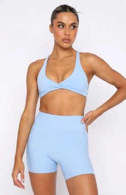 White Fox Boutique AU High Definition Sports Bra Sky Blue Activewear
