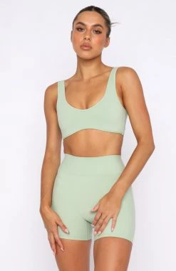 White Fox Boutique AU I'll Prove It Sports Crop Sage