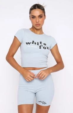 White Fox Boutique AU 4th Edition Ribbed Baby Tee Blizzard