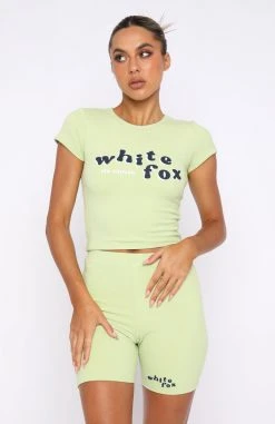 White Fox Boutique AU 4th Edition Ribbed Baby Tee Apple