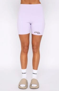 White Fox Boutique AU Clothing 4th Edition Ribbed Bike Shorts Orchid