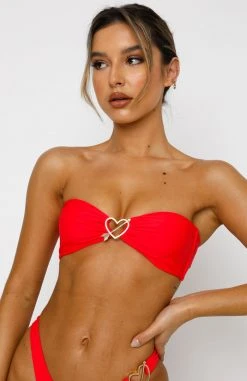 White Fox Boutique AU Swimwear Falling In Love Bikini Top Red