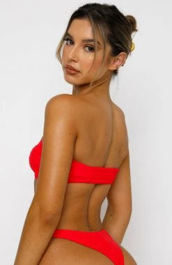 White Fox Boutique AU Swimwear Falling In Love Bikini Top Red