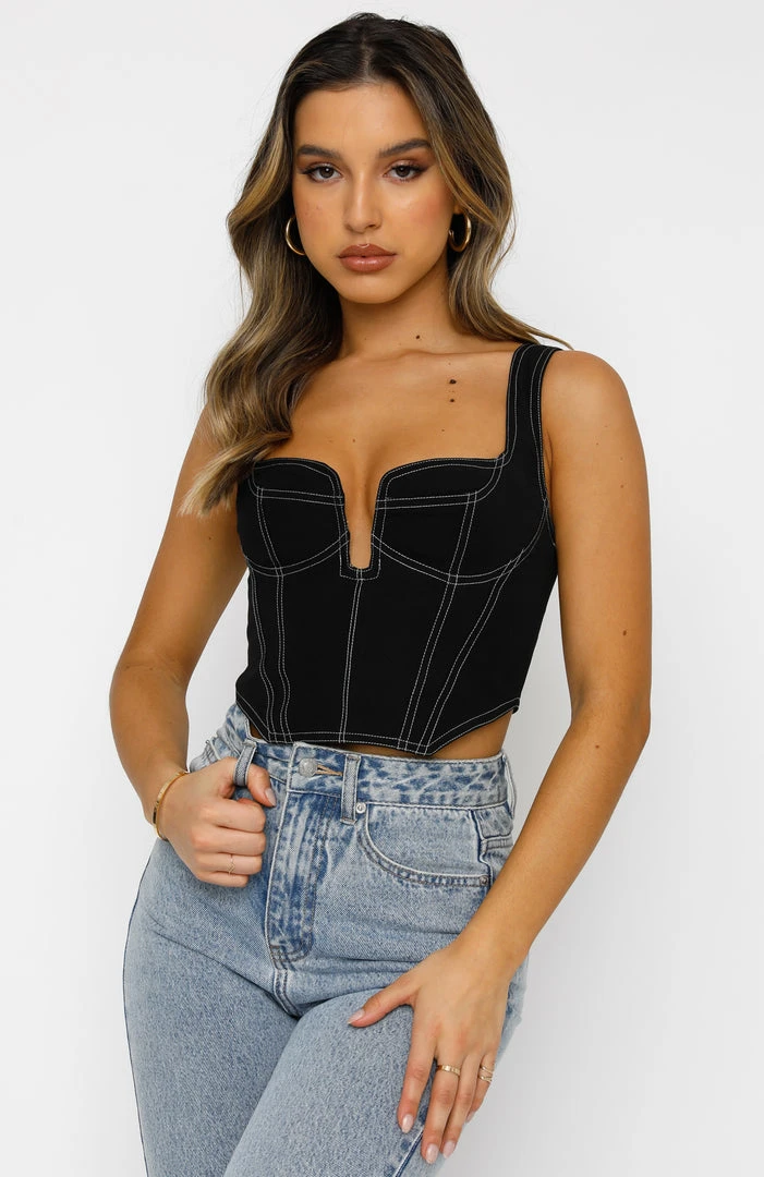 White Fox Boutique AU Clothing She's The One Bustier Black 4 White Fox Boutique AU Clothing She's The One Bustier Black
