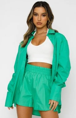 White Fox Boutique AU Behind The Look Shirt Green Clothing