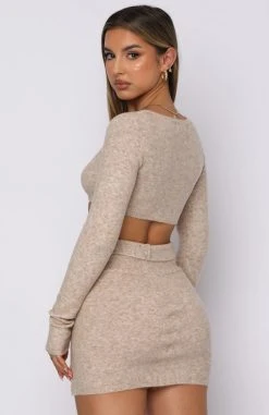 White Fox Boutique AU No Guidance Crop Beige Sale