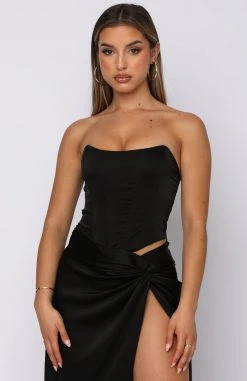 White Fox Boutique AU Dance All Night Bustier Black Clothing