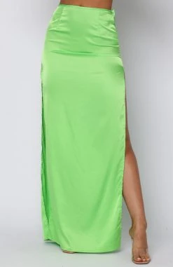 White Fox Boutique AU Bottoms Good Feeling Maxi Skirt Green