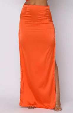 White Fox Boutique AU Good Feeling Maxi Skirt Orange