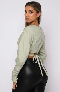White Fox Boutique AU Beauty Secrets Long Sleeve Crop Sage 9 White Fox Boutique AU Beauty Secrets Long Sleeve Crop Sage