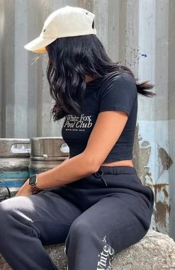 White Fox Boutique AU Back To Basics Cropped Tee Black Clothing