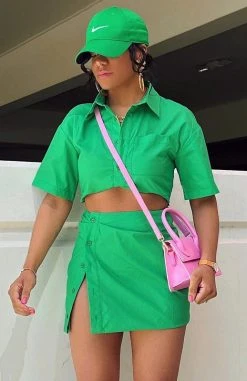 White Fox Boutique AU Love Triangle Mini Dress Green Clothing