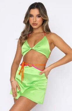 White Fox Boutique AU Tops Always Standing Out Crop Green