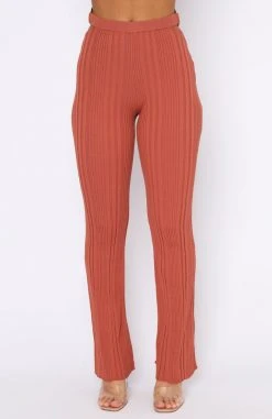 White Fox Boutique AU Taking Shape Pants Terracotta Bottoms