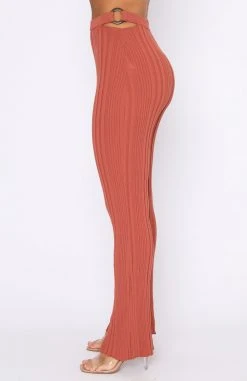 White Fox Boutique AU Taking Shape Pants Terracotta Bottoms