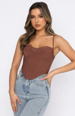 White Fox Boutique AU Clothing Way I Feel Bustier Chocolate 8 White Fox Boutique AU Clothing Way I Feel Bustier Chocolate