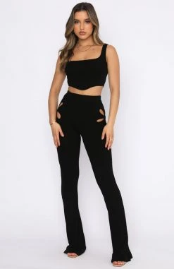 White Fox Boutique AU Clothing Embrace The Moment Crop Black