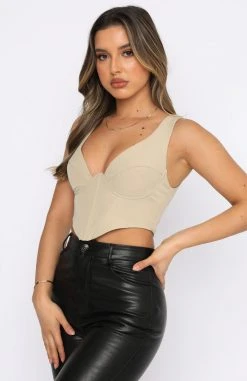 White Fox Boutique AU Golden Days Bustier Taupe